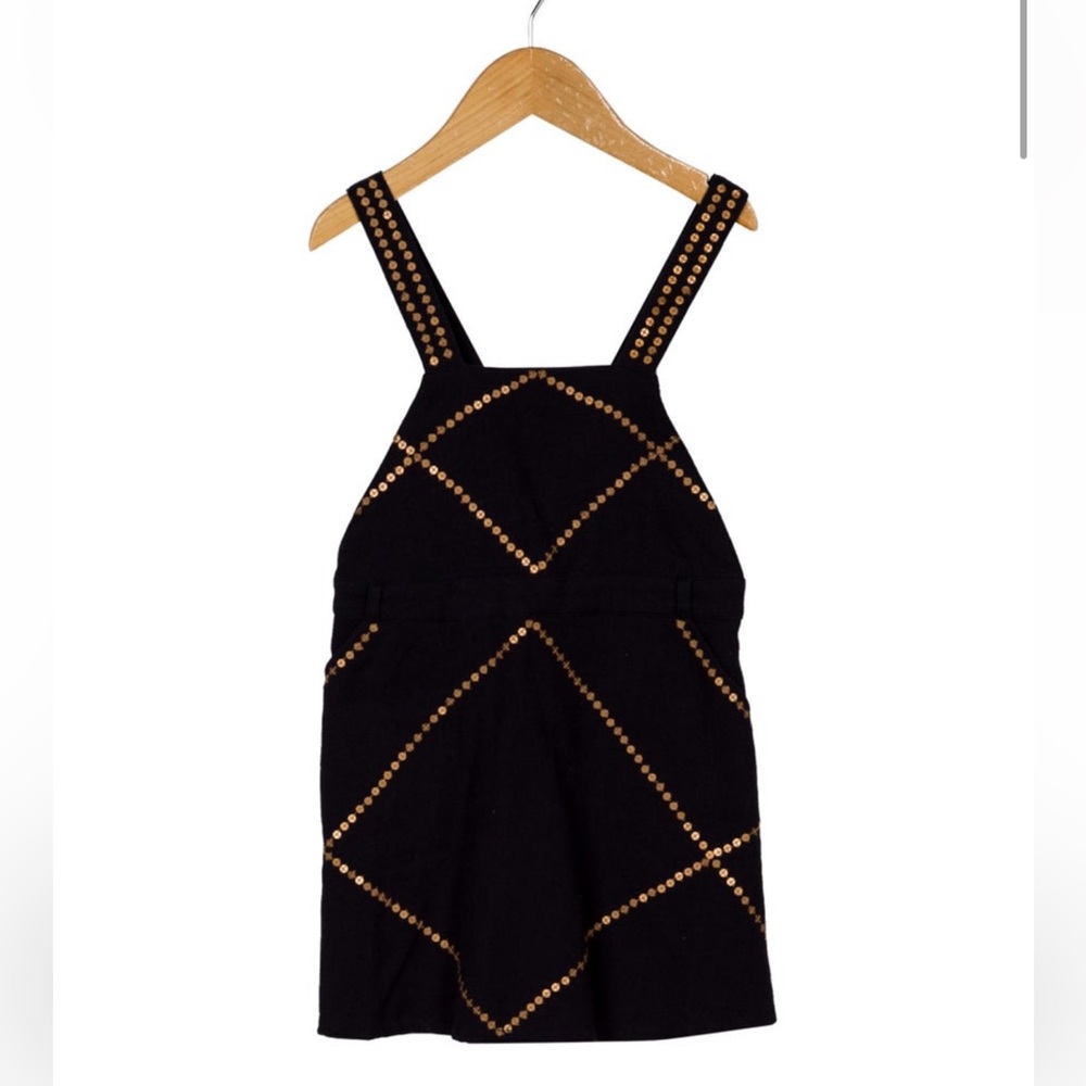 Velveteen Girls Navy Sequin Overall Dress Size 4 NWT